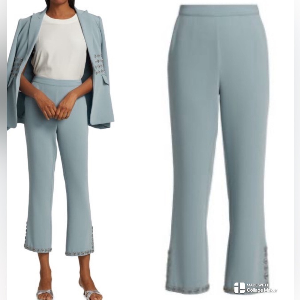 NEW Cinq à Sept Loisa Embellished Slit-Cuff Crop Pants